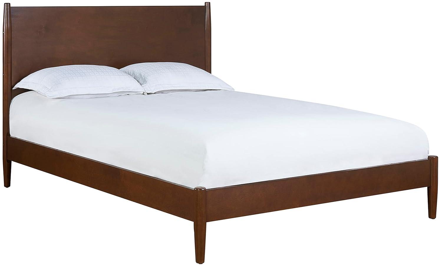 Landon King Bedset Mahogany - Crosley: Modern Mid-Century Design, Pine & MDF Frame, 600 lbs Capacity