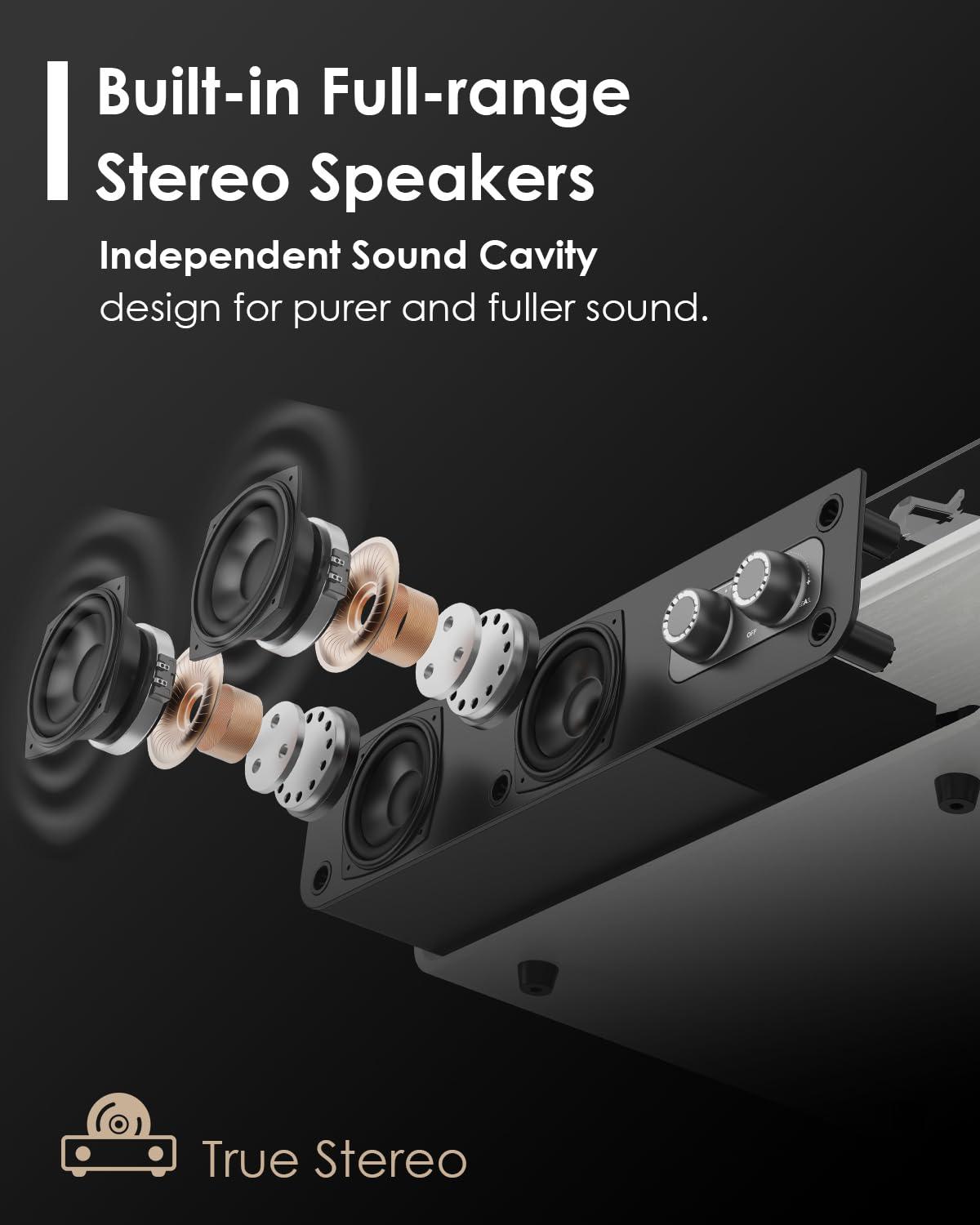 Vinyl Record Player with Upgraded Built-in Speakers, 3-Speed Belt-Driven Bluetooth Turntable for Vinyl Records, White Wood Grain Vintage Phonograph with RCA Out & AUX in, Auto Stop, MDF Cabinet