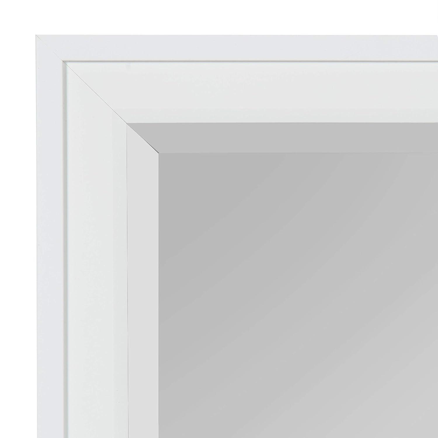 21.5" x 27.5" Bosc Rectangle Wall Mirror White - DesignOvation: Polystyrene Frame, No Assembly Required