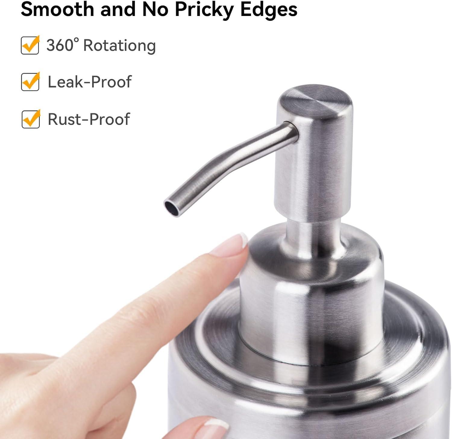 Brushed Nickel Stainless Steel Refillable Soap Dispenser - 300ml