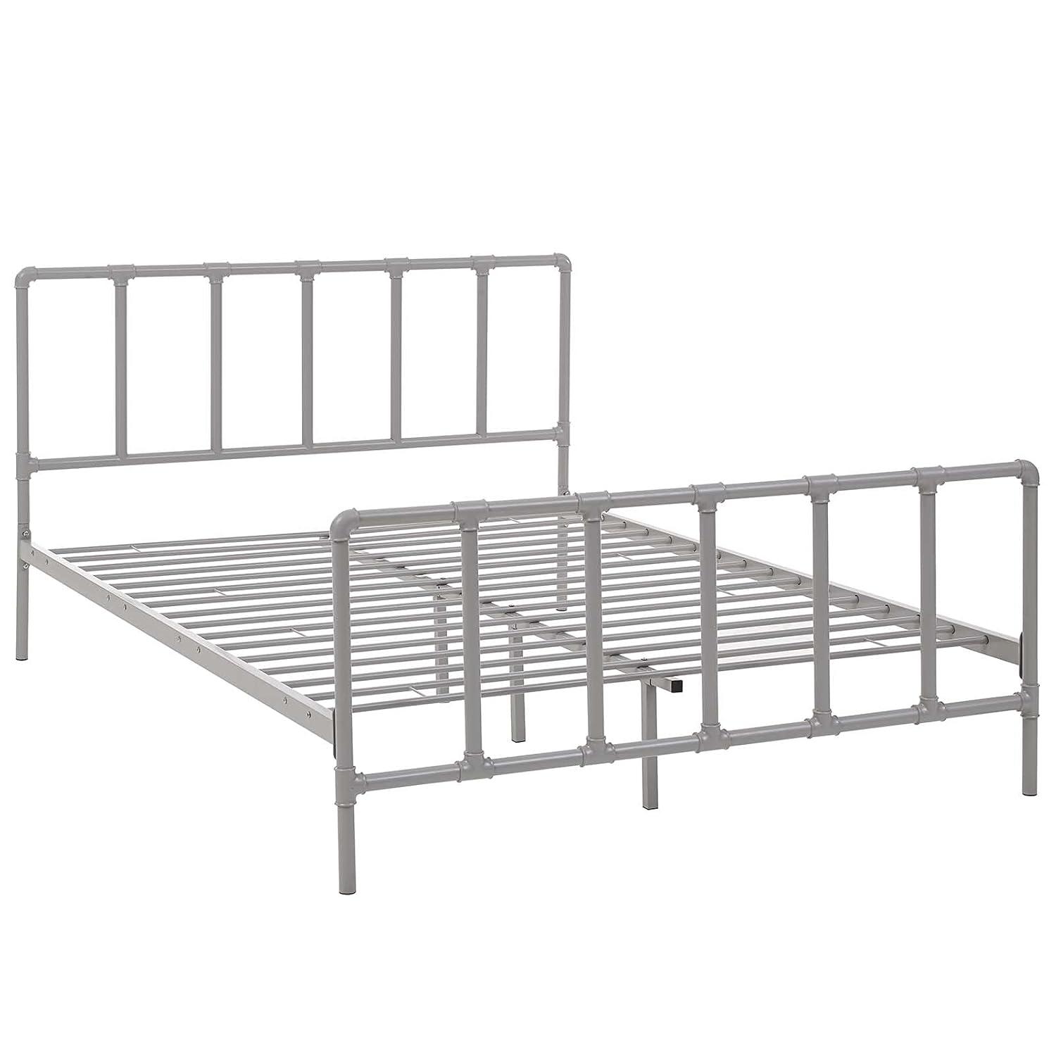 Dower Queen Stainless Steel Bed Gray