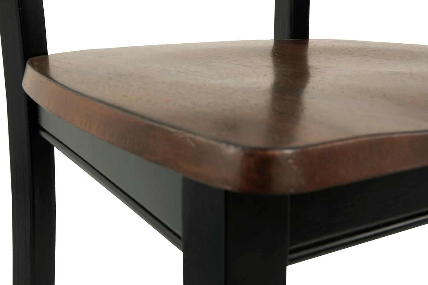 Signature Design by Ashley Owingsville Modern Farmhouse Dining Room Side Chair, Set of 2, Black and Brown