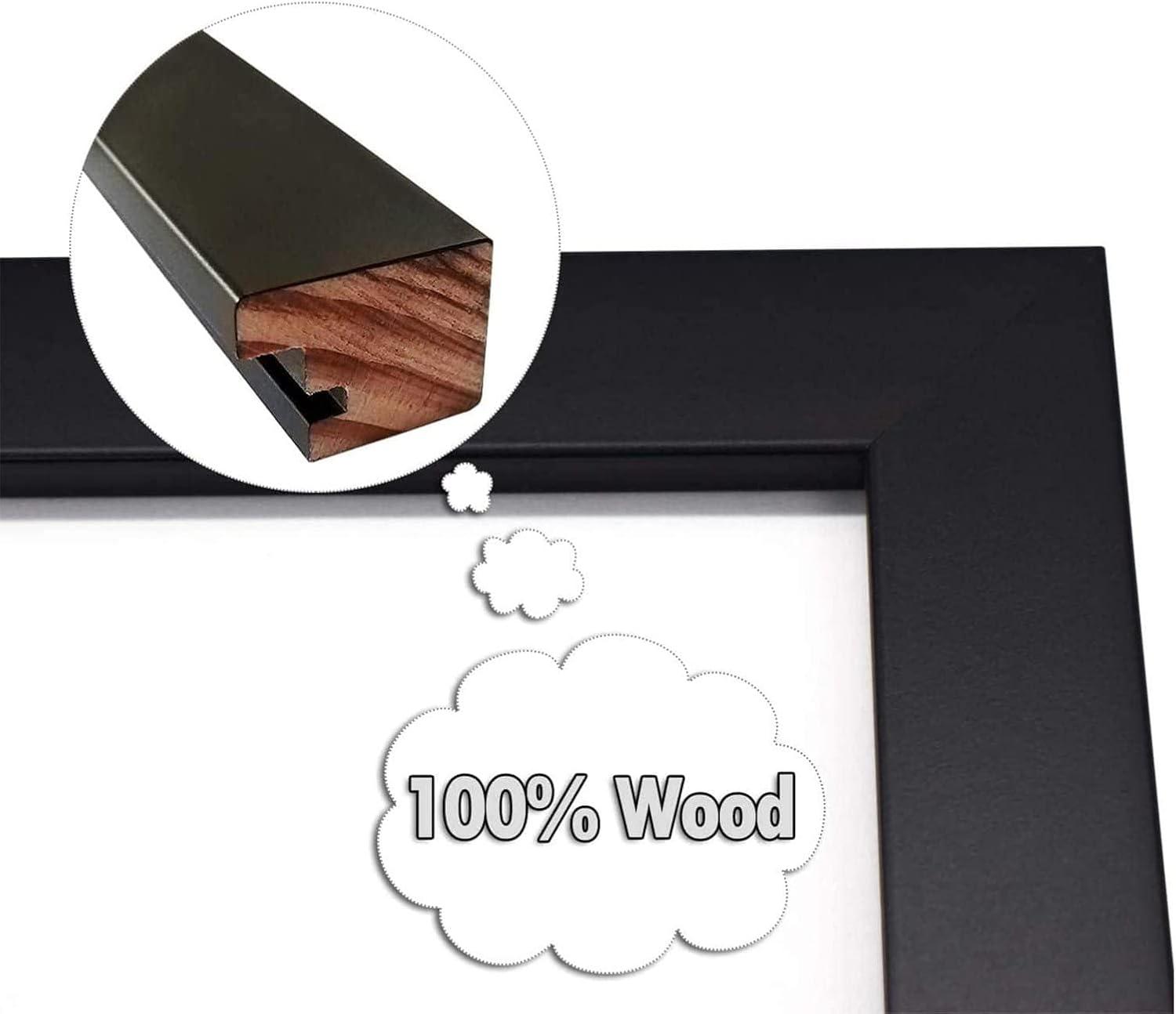 Black Wood Collage Frame with White Mat for 5x7 Photos