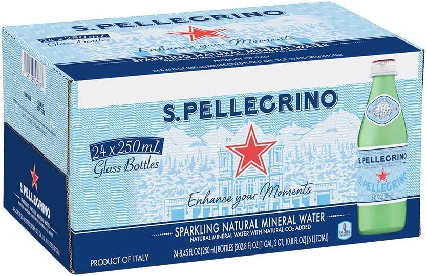 SanPellegrino Sparkling Natural Mineral Water, 8 Oz Bottle (Pack of 24)