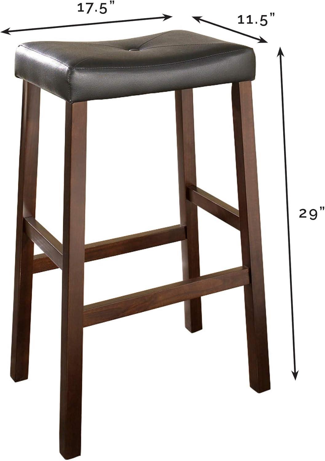 Crosley Furniture Upholstered Saddle Seat Bar Stool with 29" Seat Height, 2pk