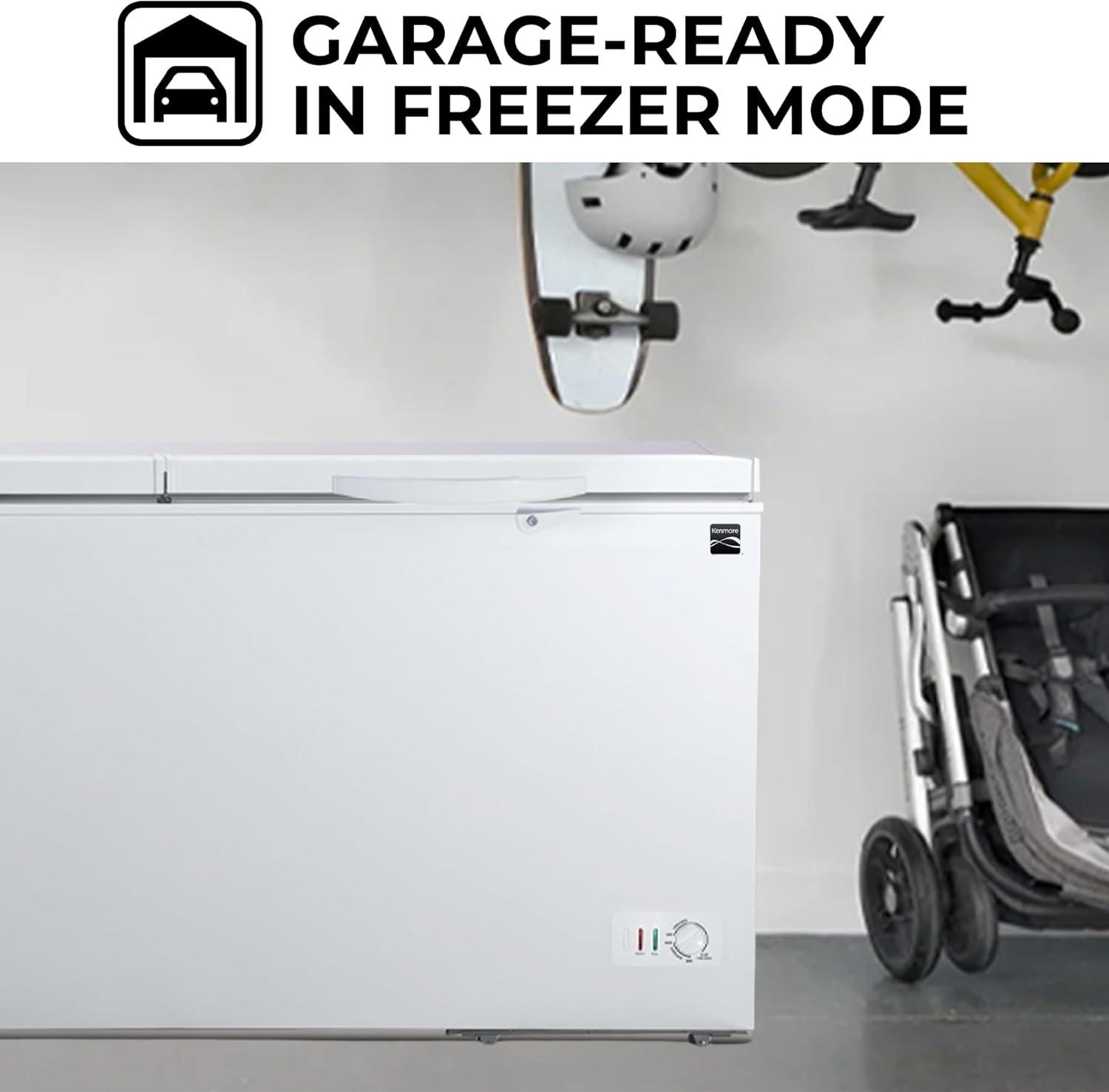 79.13 in. 21 cu. ft. Convertible Freezer, Manual Defrost Chest Freezer with Dual Lids, Garage Ready in White