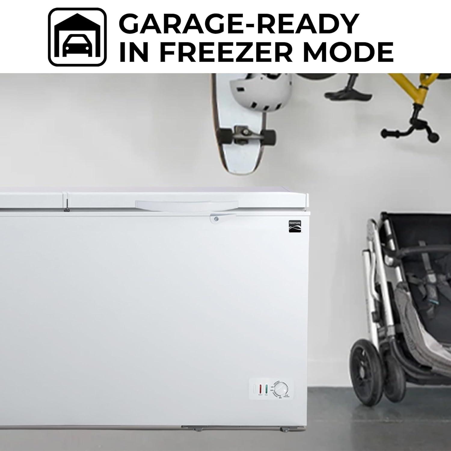 79.13 in. 21 cu. ft. Convertible Freezer, Manual Defrost Chest Freezer with Dual Lids, Garage Ready in White