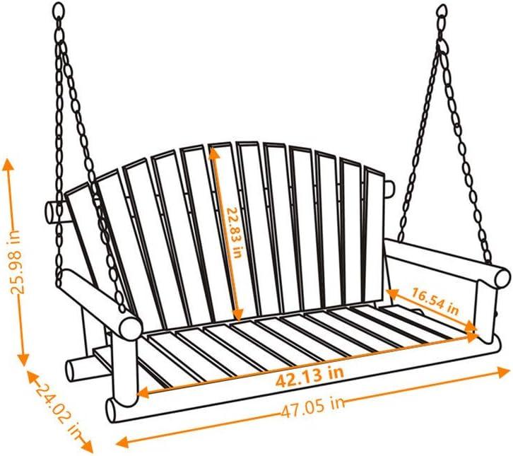 Anraja 4 Foot 2 Seat Porch Swing Hanging Wood, Unfinished