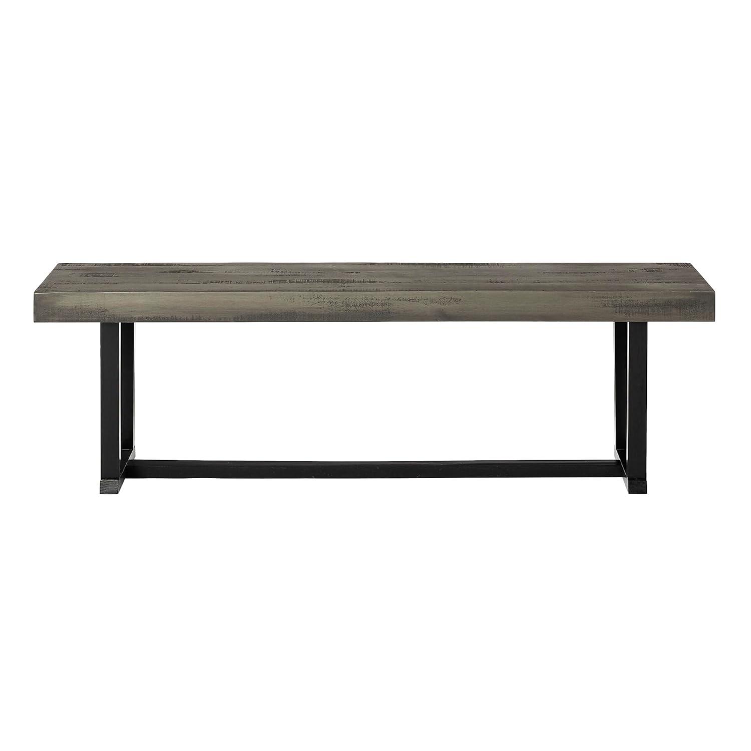 Walker Edison 60" Wood Dining Bench, Grey