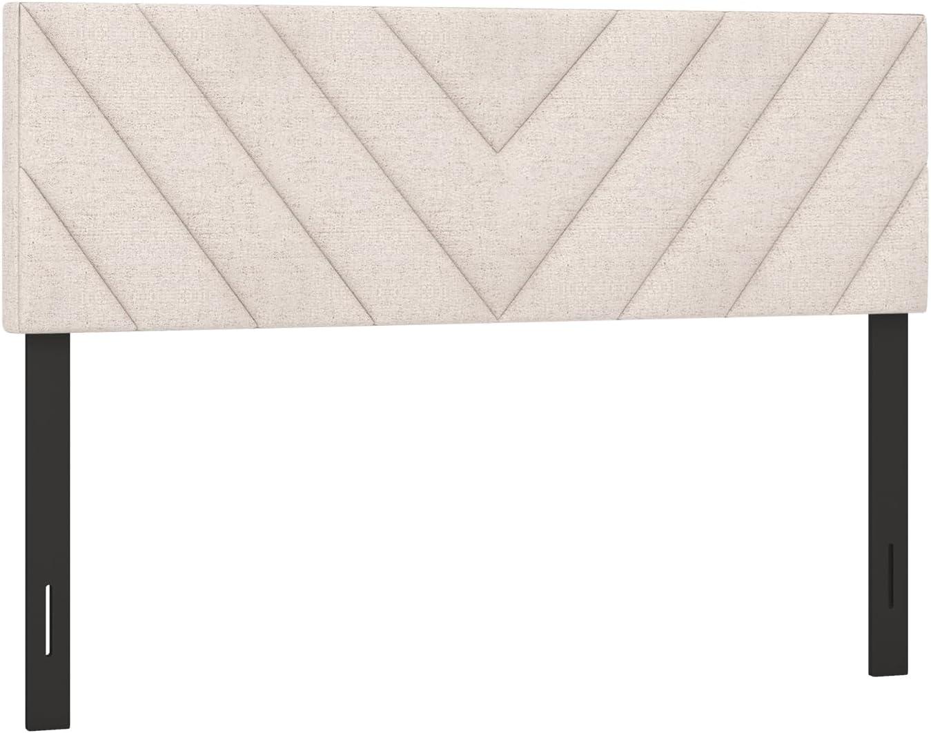 Kepooman Headboard, Linen Upholstered Headboard for Full and Queen Size Bed Frames-Beige
