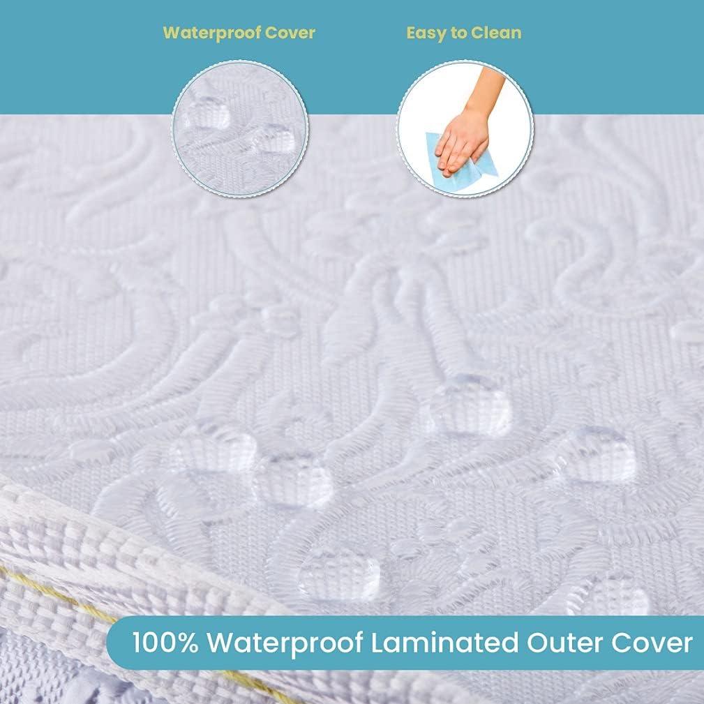 L.A. Baby 3" Waterproof Mini/Portable Crib Mattress Pad with Easy to Clean Cover, For LA Baby Non-Full Size Cribs Only