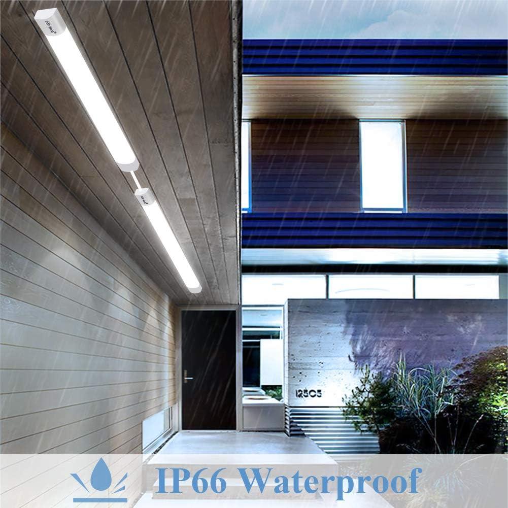 Airand Utility LED Light with Plug 2PCS Linkable Fixture 2FT 4FT Water-Proof Tube Light 5000K Under Cabinet Lighting,LED Closet Lights 18W for Workbench Kitchen Garage Workshop