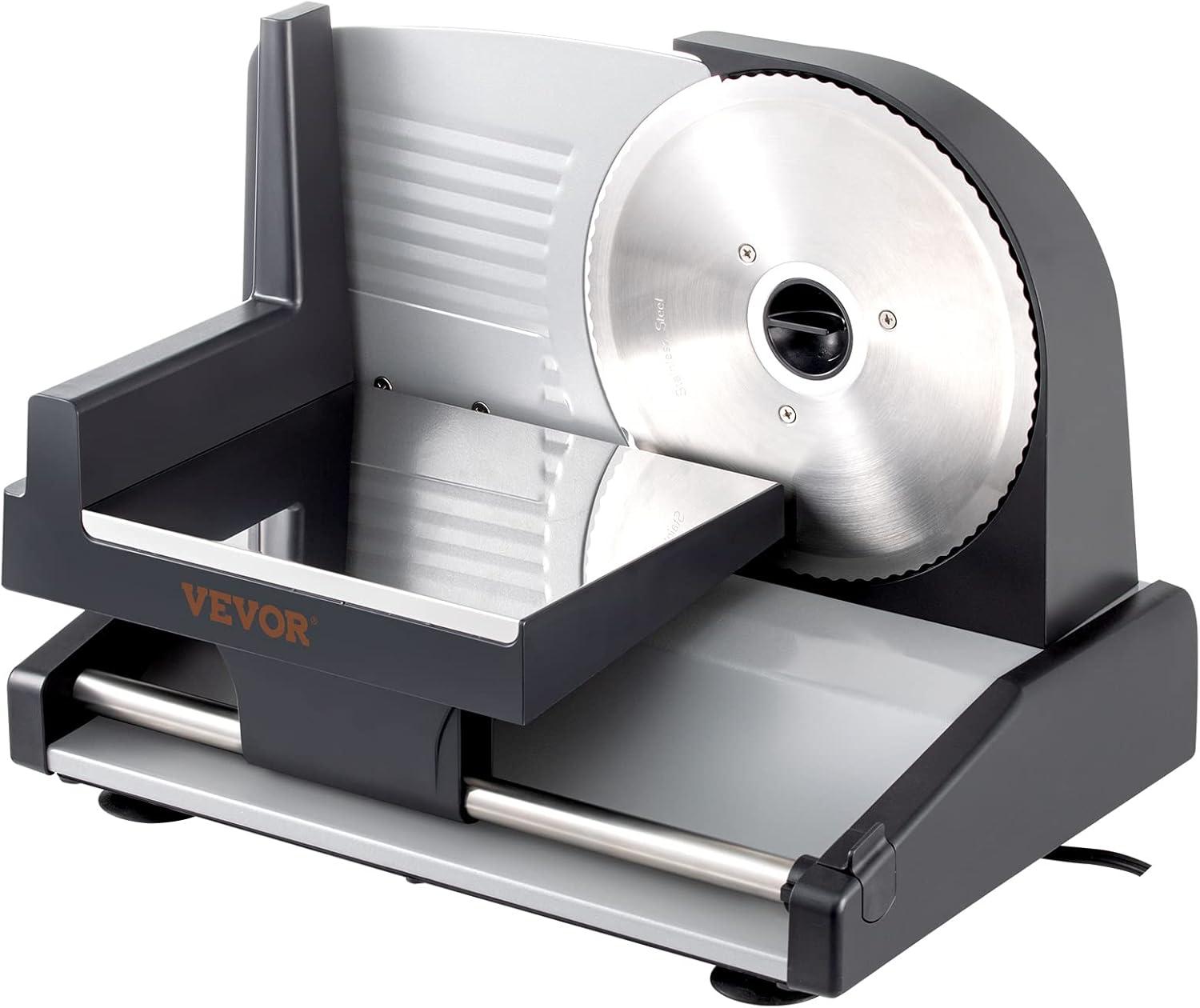 VEVOR 7.5" Commercial Meat Slicer 200W Electric Deli Slicer for Meat Veggie Bread