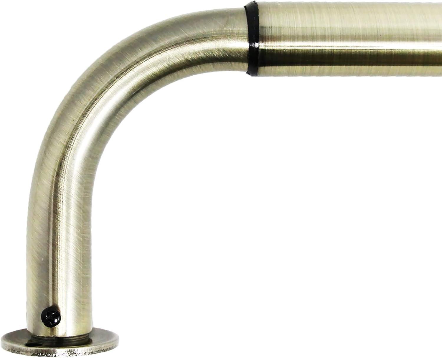 Energy-saving Wraparound Adjustable French Blackout Curtain Rod Set Antique Brass 32"-52" Brass Finish