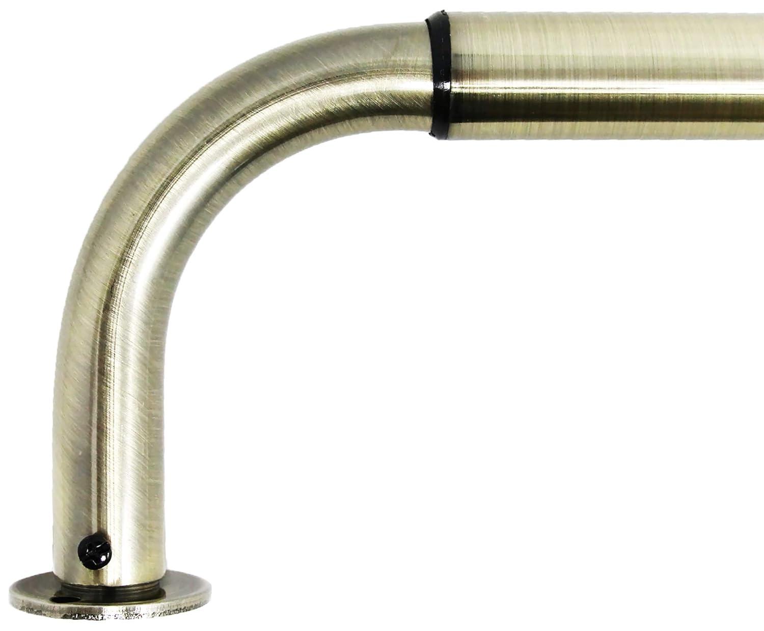 Energy-saving Wraparound Adjustable French Blackout Curtain Rod Set Antique Brass 32"-52" Brass Finish