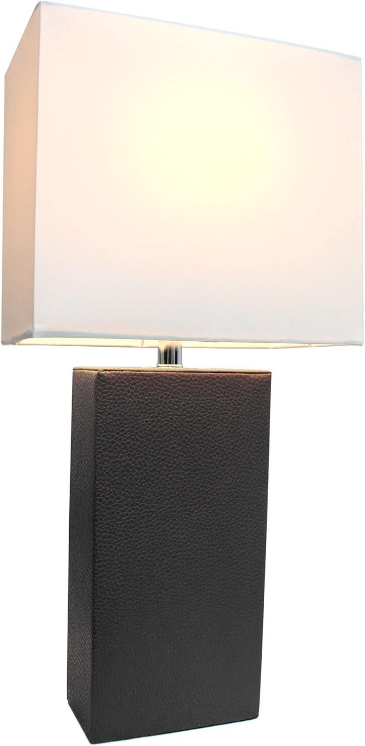 21" Monaco Avenue Modern Leather Table Lamp - Elegant Designs