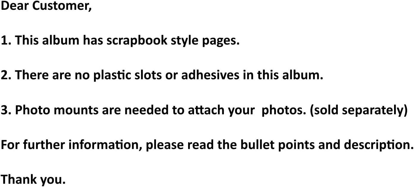 Large Genuine Leather Legacy Photo Album with Gift Box - 9"x 12" - Scrapbook Style Pages - Holds 200 4x6" or 5x7" Photos