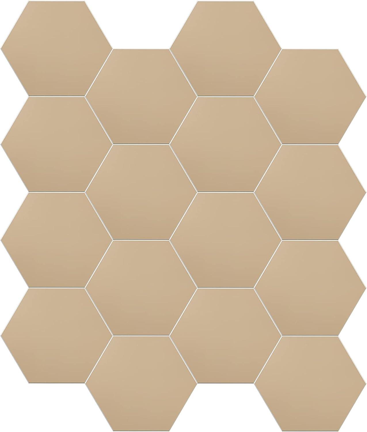 Bex 6" x 6.9" Hexagon Stone Composite Peel & Stick Wall Tile