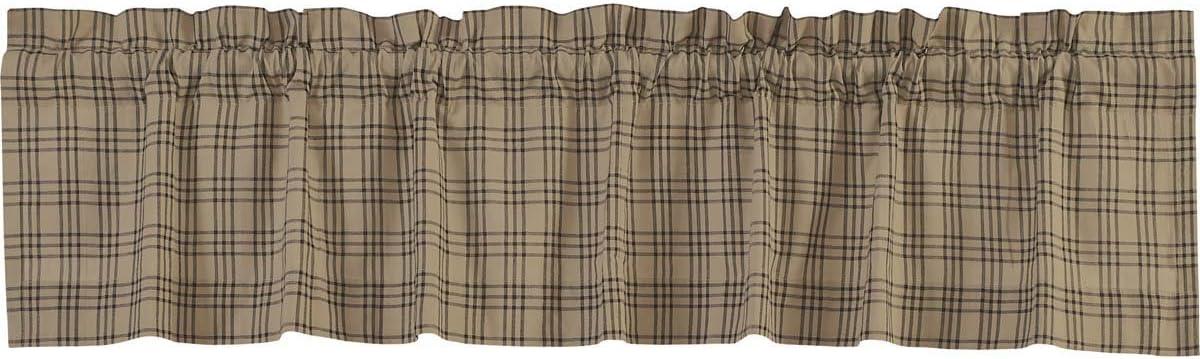 Sawyer Mill Charcoal Plaid Cotton Rod Pocket Valance