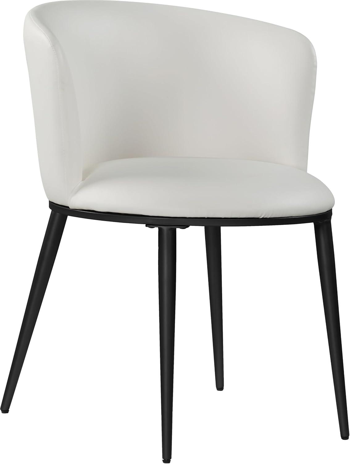 Skylar Contemporary White Faux Leather Rounded Dining Chair