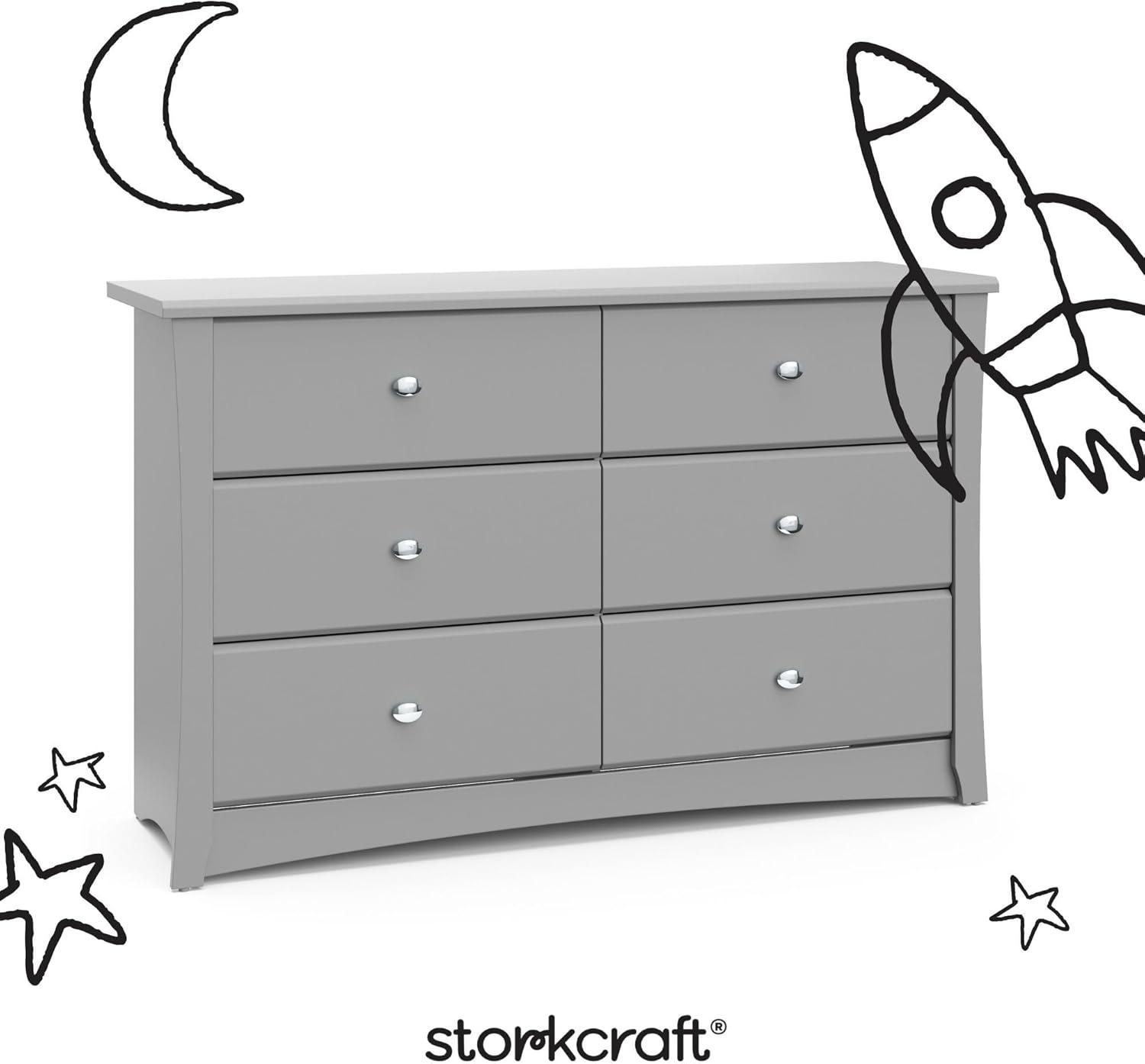 Crescent 6 Drawer Double Dresser