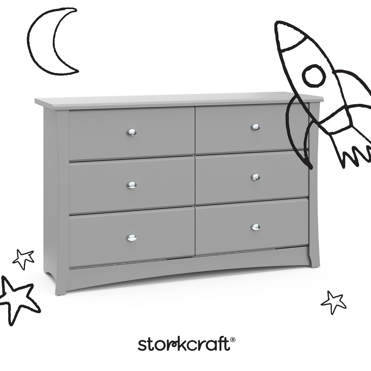 Crescent 6 Drawer Double Dresser