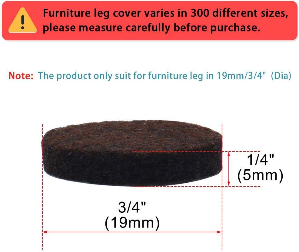 Unique Bargains Felt Furniture Pads Round 3/4" Floor Protector for Chair Legs Feet 30pcs