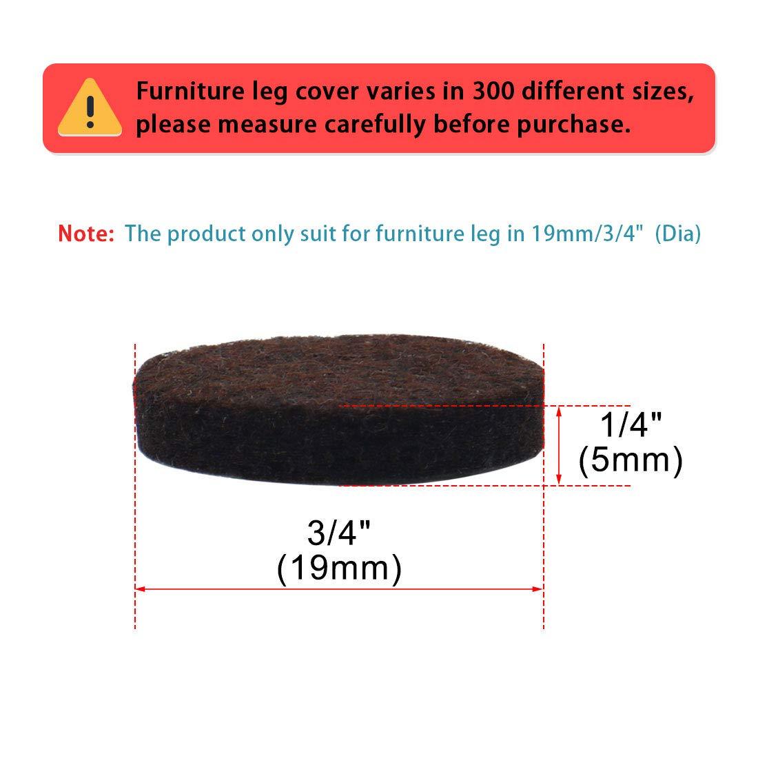Unique Bargains Felt Furniture Pads Round 3/4" Floor Protector for Chair Legs Feet 30pcs