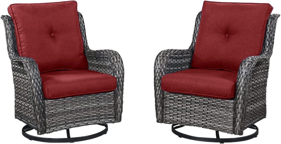 Carolina Outdoor Wicker Swivel Glide Chair with Cushions