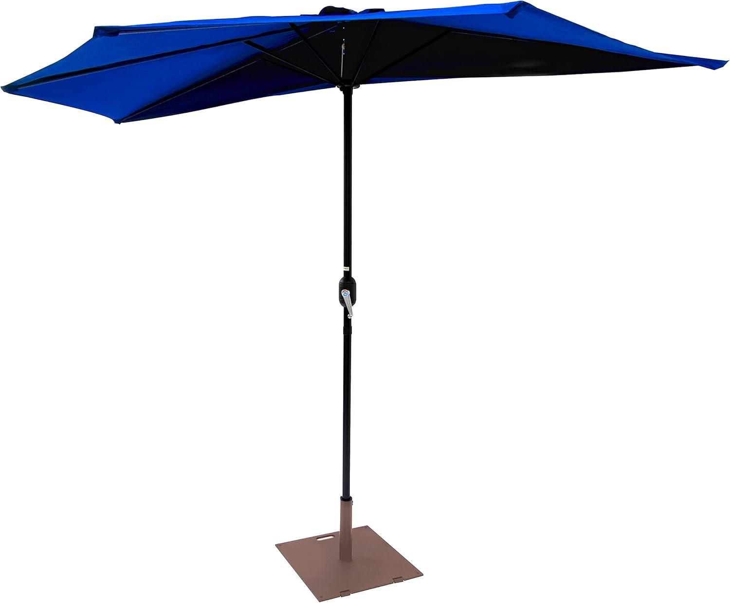 Brown Steel 20" Square Patio Umbrella Base with Wheels