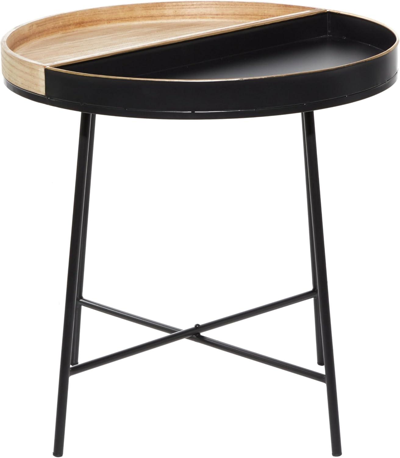 Contemporary Metal and Wood Accent Table - Olivia & May