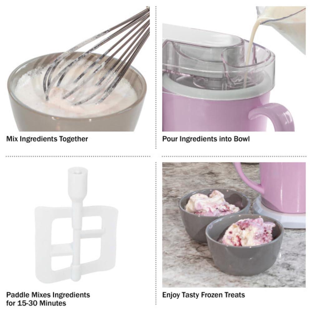 Classic Cuisine Ice Cream Maker - 2QT Ice Cream Machine Makes Sorbet, Gelato, Ice Cream, and Frozen Yogurt - Kitchen Appliances and Gadgets