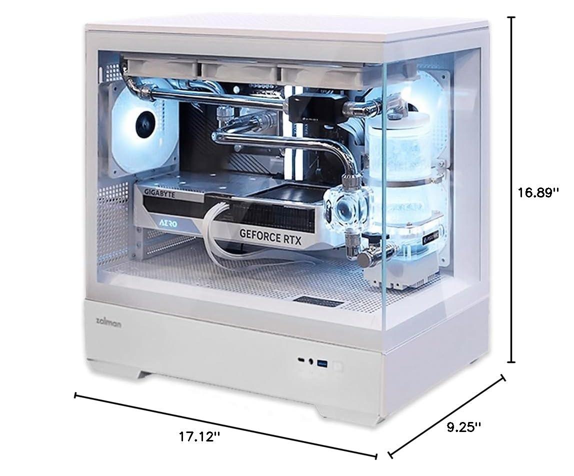 Zalman Chronix ATX Mid-Tower Gaming PC Case, Includes 3 x ARGB Fans, USB Type-C, 360mm Top & 240mm Side Radiator Support, Panoramic Tempered Glass, Cable Management, Desktop Computer Chassis, White