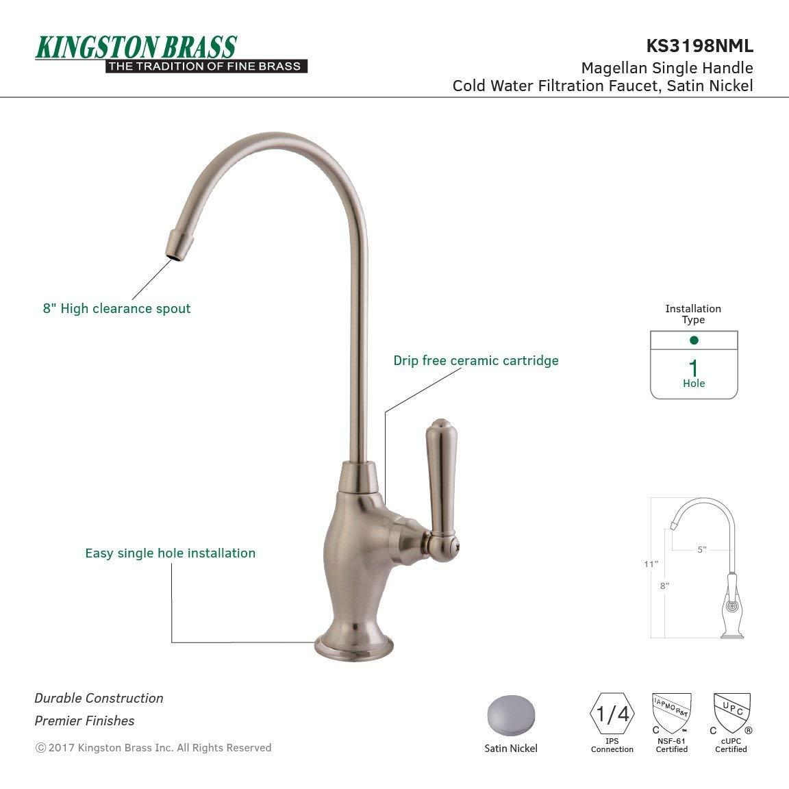Kingston Brass KS3198NML Kingston Brass Magellan Single-Handle 1-Hole Deck Mount Water Filtration Faucet