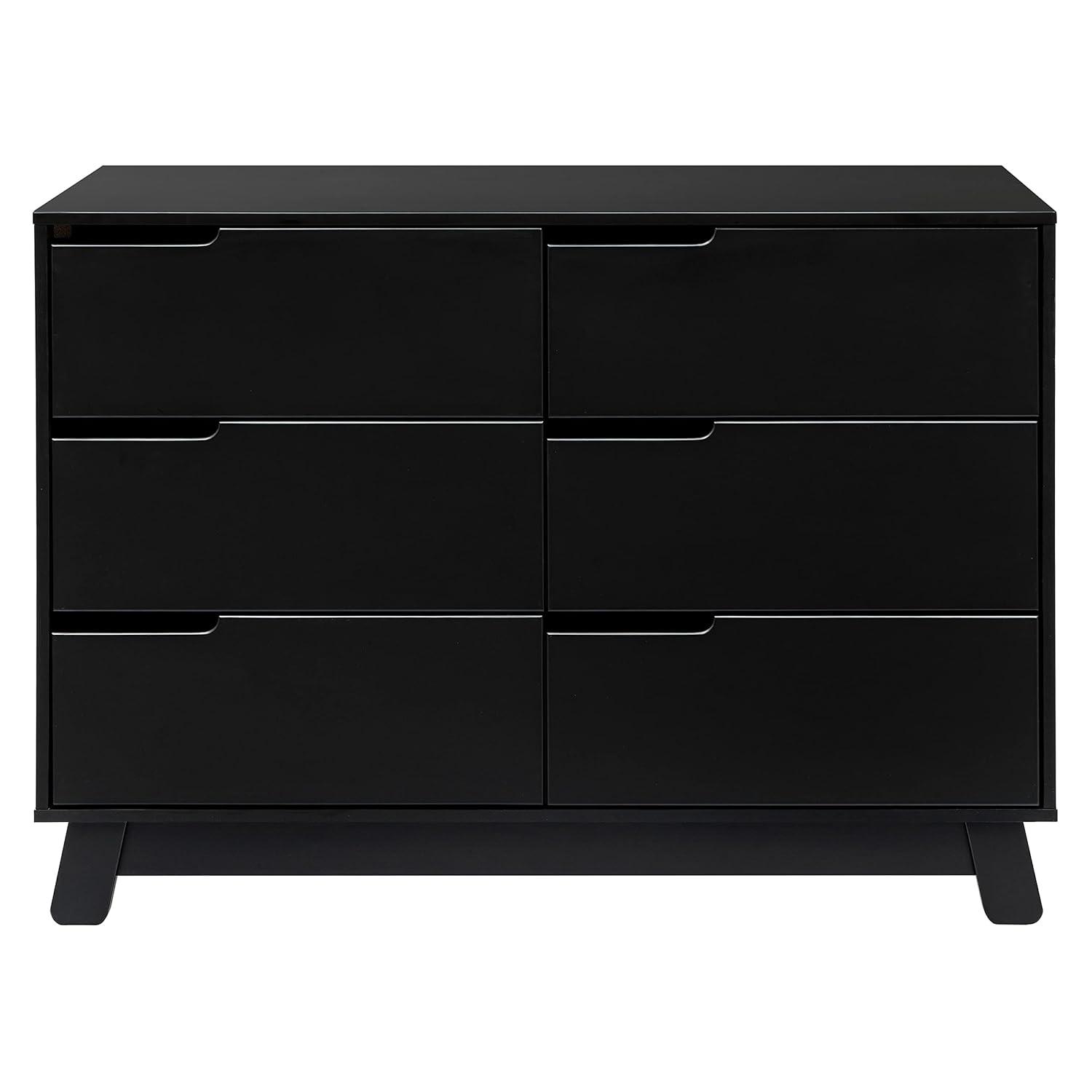 Hudson Mid-Century Modern Black 6-Drawer Double Dresser