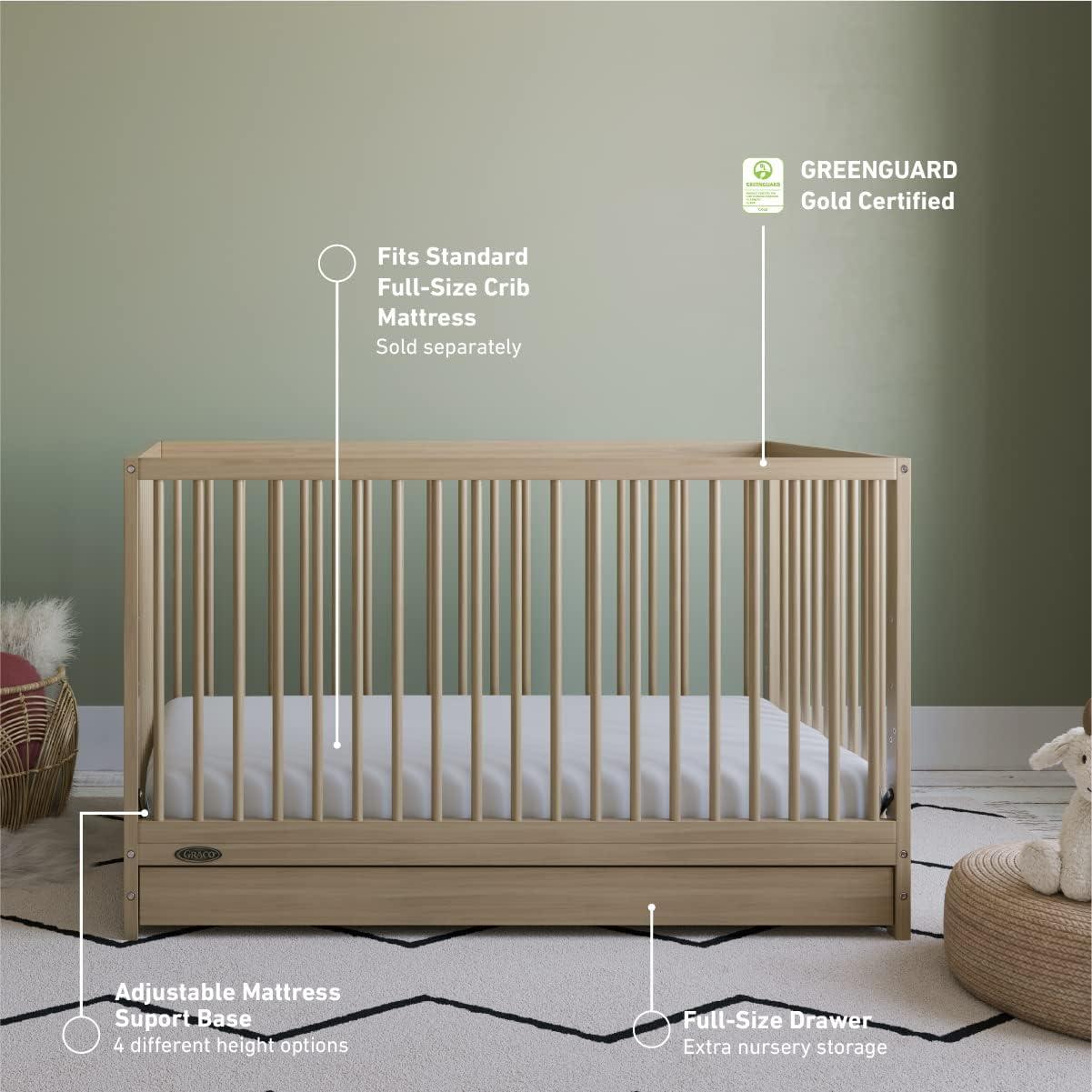 Teddi 4-in-1 Mini Convertible Crib with Mattress