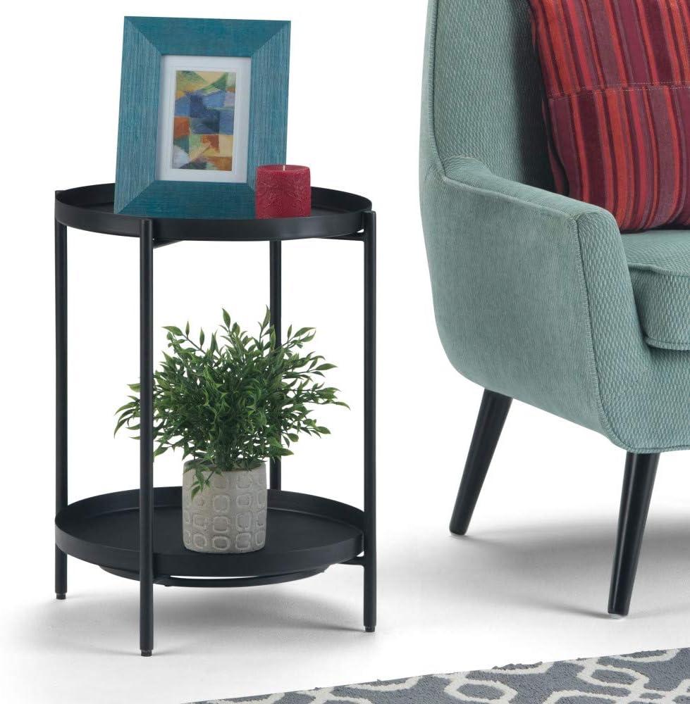 Simpli Home Monet Industrial 17 " Metal Metal End Table in Black