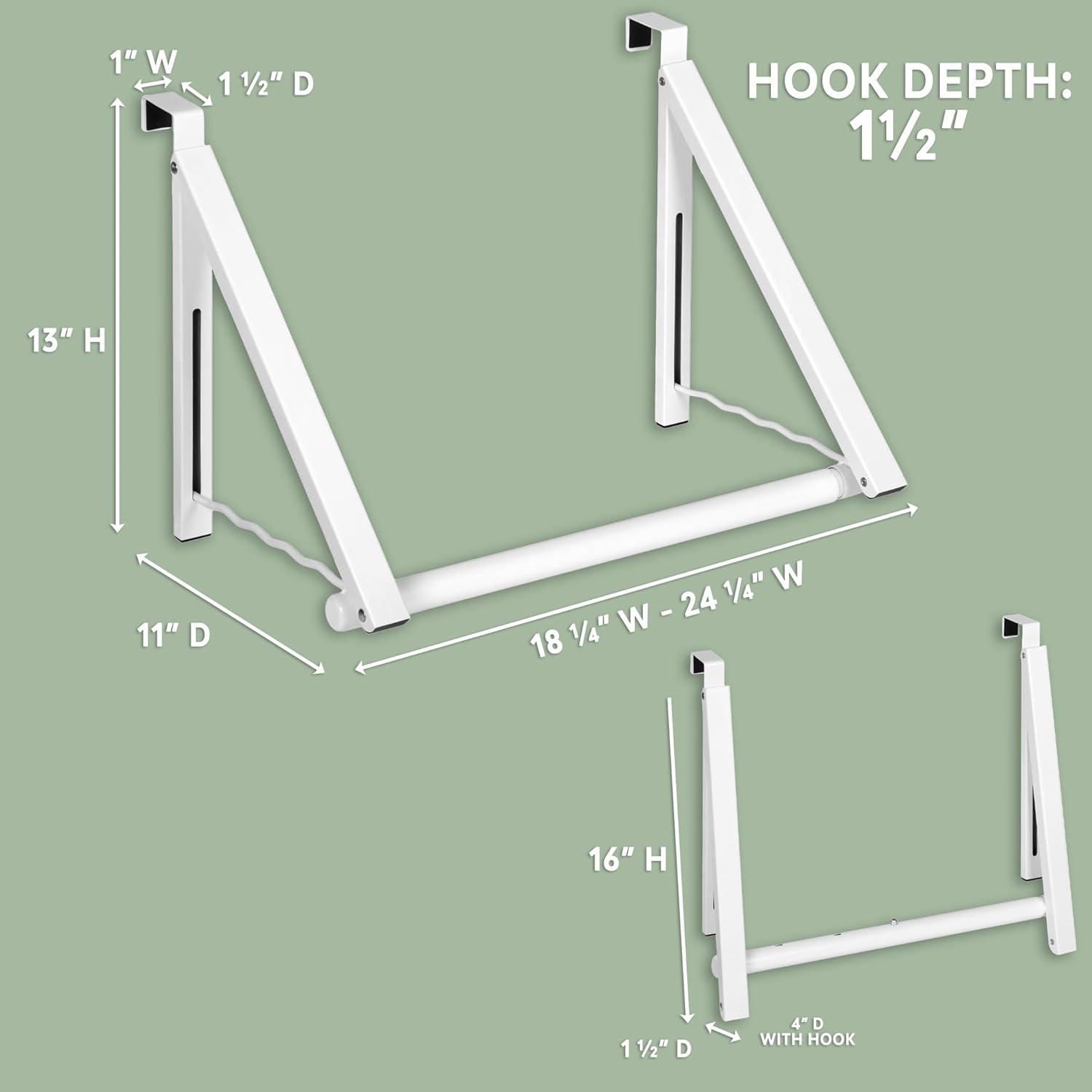 White Foldable Over-the-Door Hanging Rack with Hooks