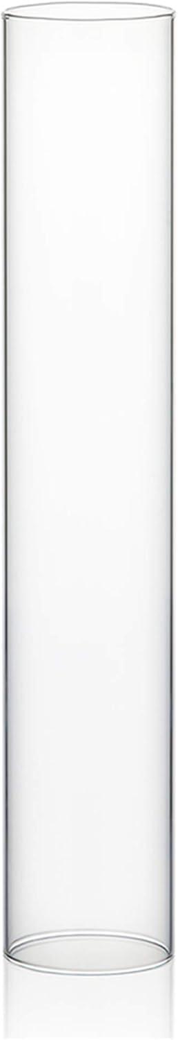 WGVI Hurricane Candle Holder Sleeve, Wide 2.5", Height 14", Clear Glass Cylinder Candleholder, Chimney Tube, Open Ended Candle Shade, 1 Piece