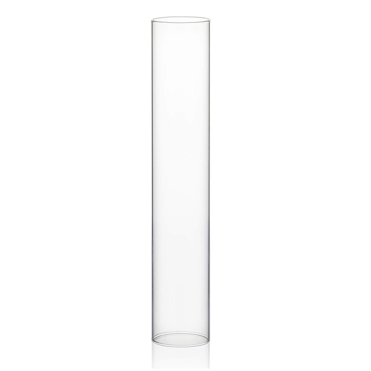 WGVI Hurricane Candle Holder Sleeve, Wide 2.5", Height 14", Clear Glass Cylinder Candleholder, Chimney Tube, Open Ended Candle Shade, 1 Piece