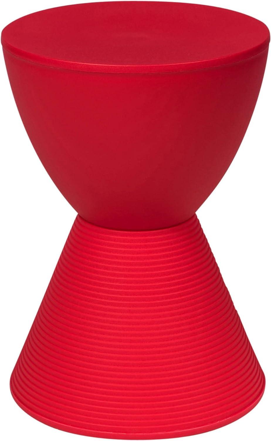 Boyd Modern Red Round Plastic Accent Side Table