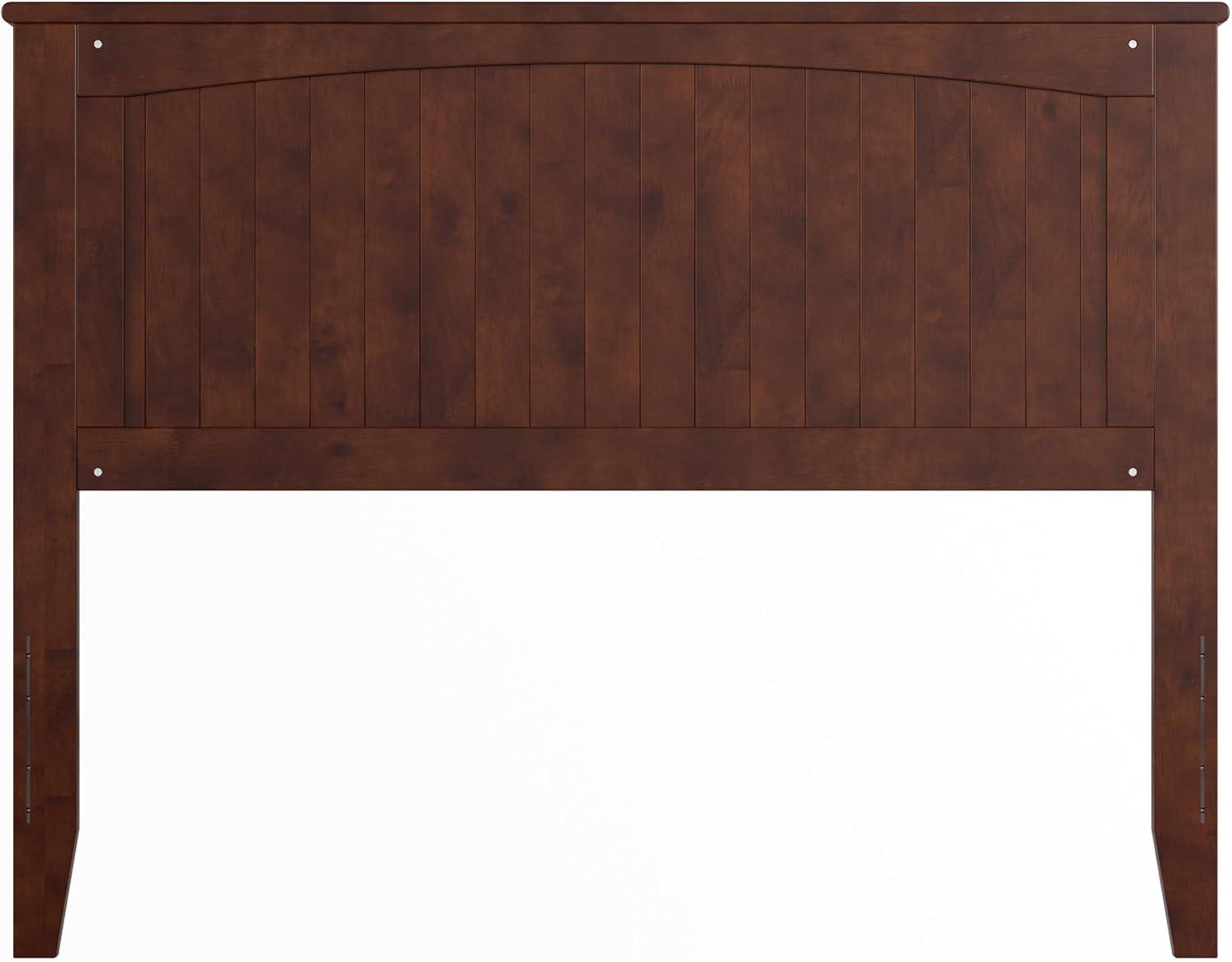 AFI Nantucket Full Solid Wood Panel Headboard with Attachable Charger, Walnut