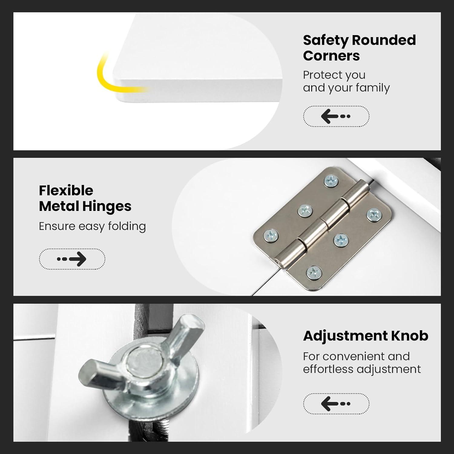 Gymax Wall-Mounted Drop-Leaf Table Folding Kitchen Dining Table Desk Space Saver White