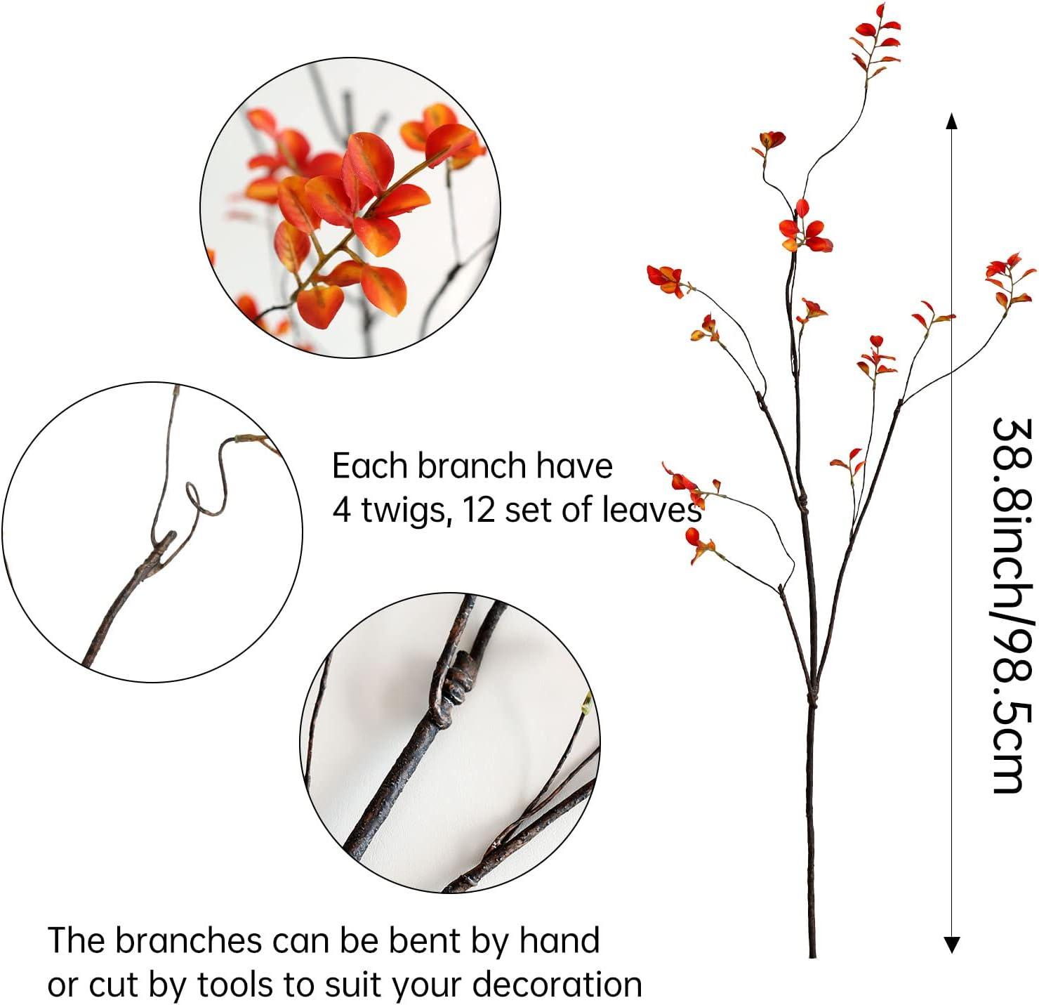 3pcs Artificial Ficus Branches - Lifelike Greenery for Vase | Faux Eucalyptus Banyan Twig Plants for Home, Wedding & Office Decor -