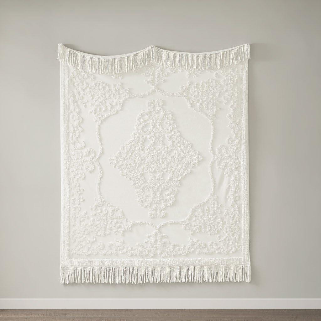 Madison Park Chloe 100% Cotton Tufted Chenille Lightweight Throw With Fringe Tassel