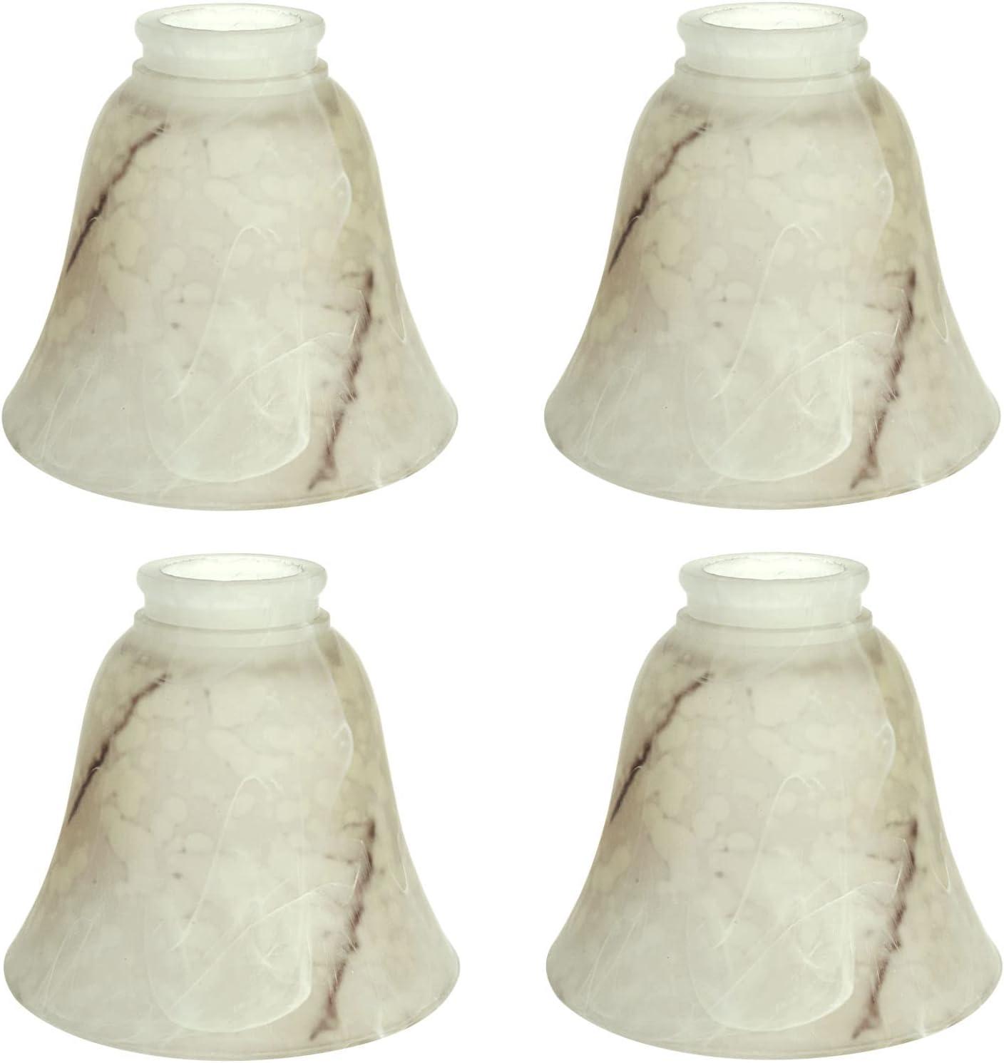 Aspen Creative 23108-4 Transitional Style Replacement Alabaster Glass Shade with Hand Painted Veins, 2-1/8" Fitter Size, 4-3/4" high x 5-3/8" diameter, 4 Pack