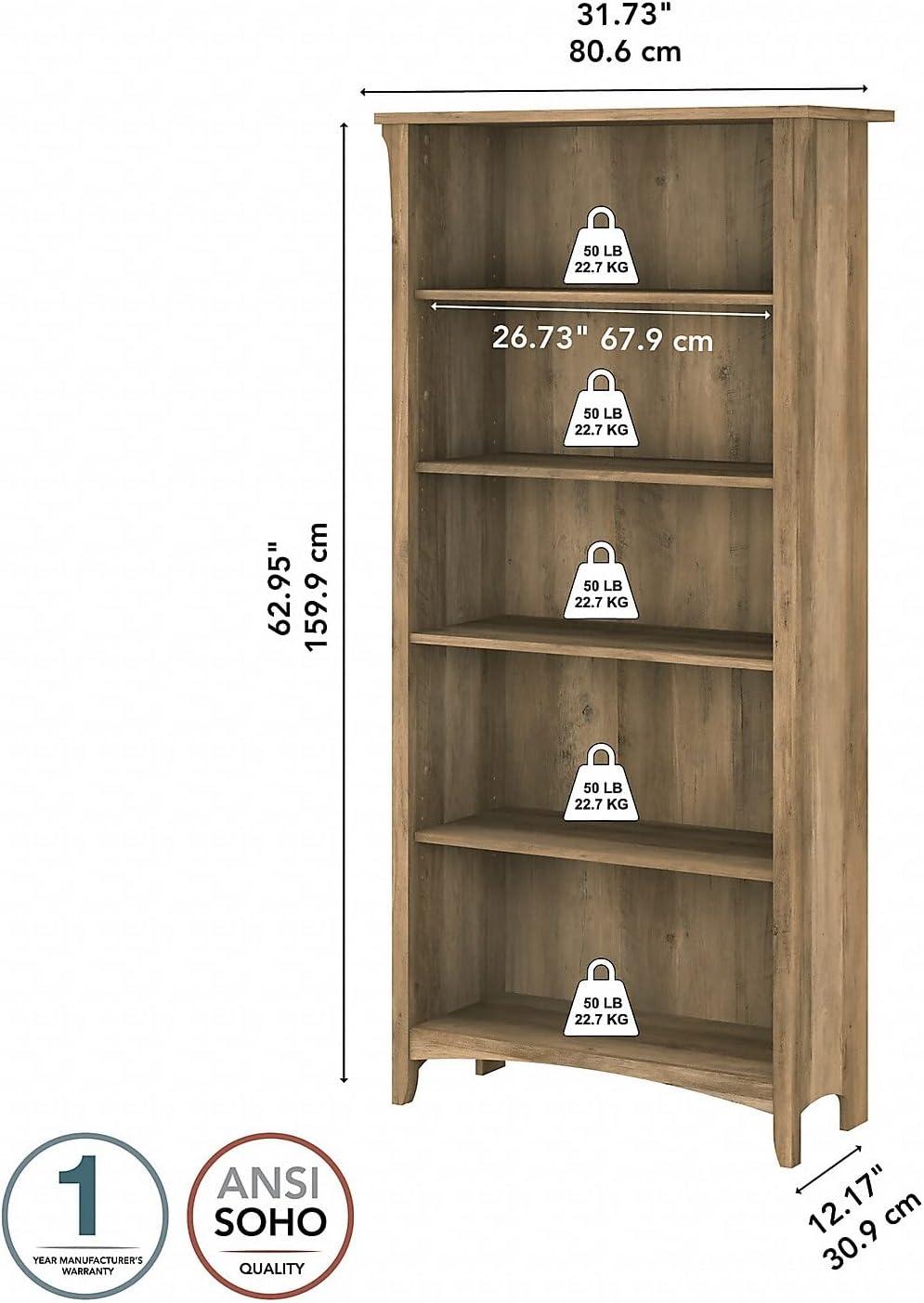 Pernell 5 Shelf 63" Standard Bookcase