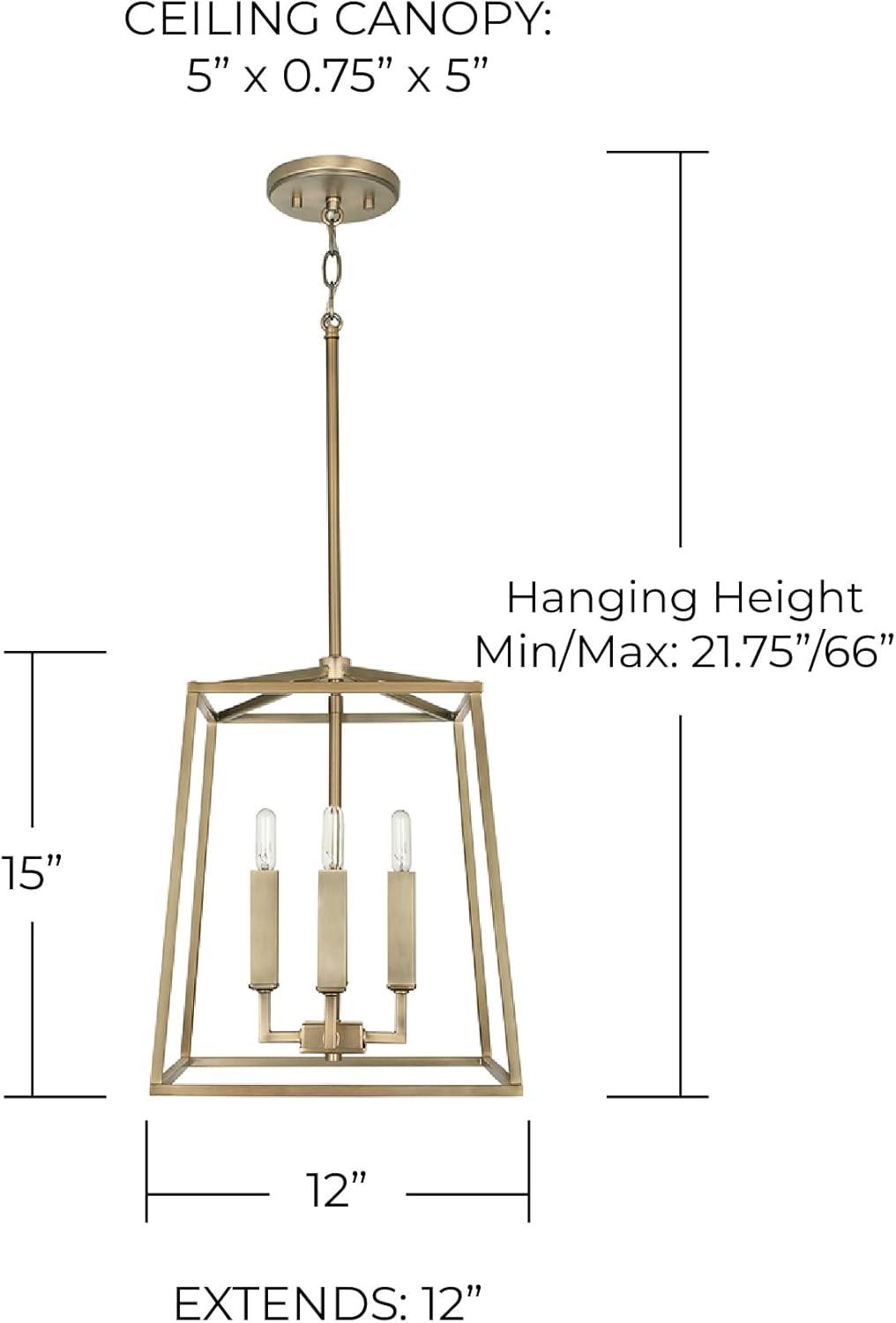 Capital Lighting 537641 Thea 4 Light 12" Wide Taper Candle Pendant - Brass