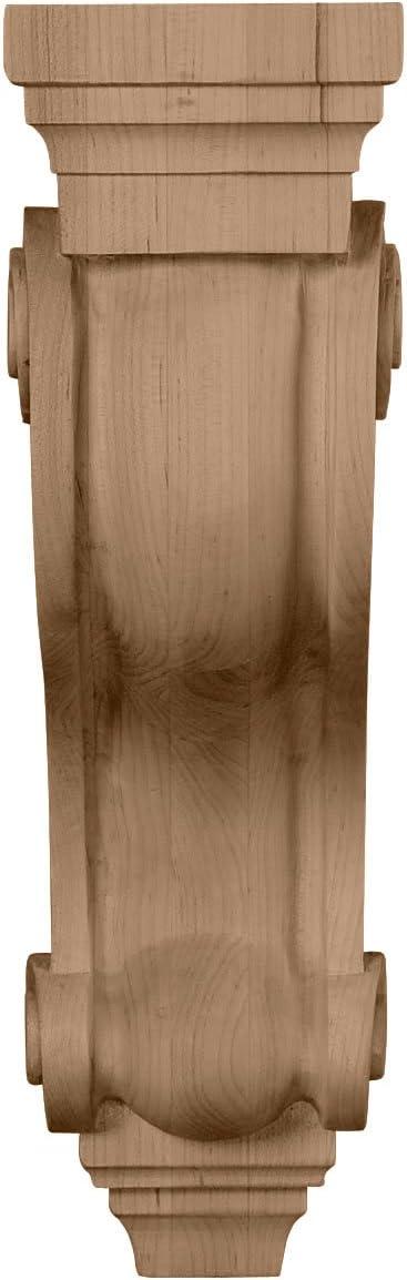 Boston Traditional Red Oak Scroll Corbel 3.88"W x 8"D x 13"H