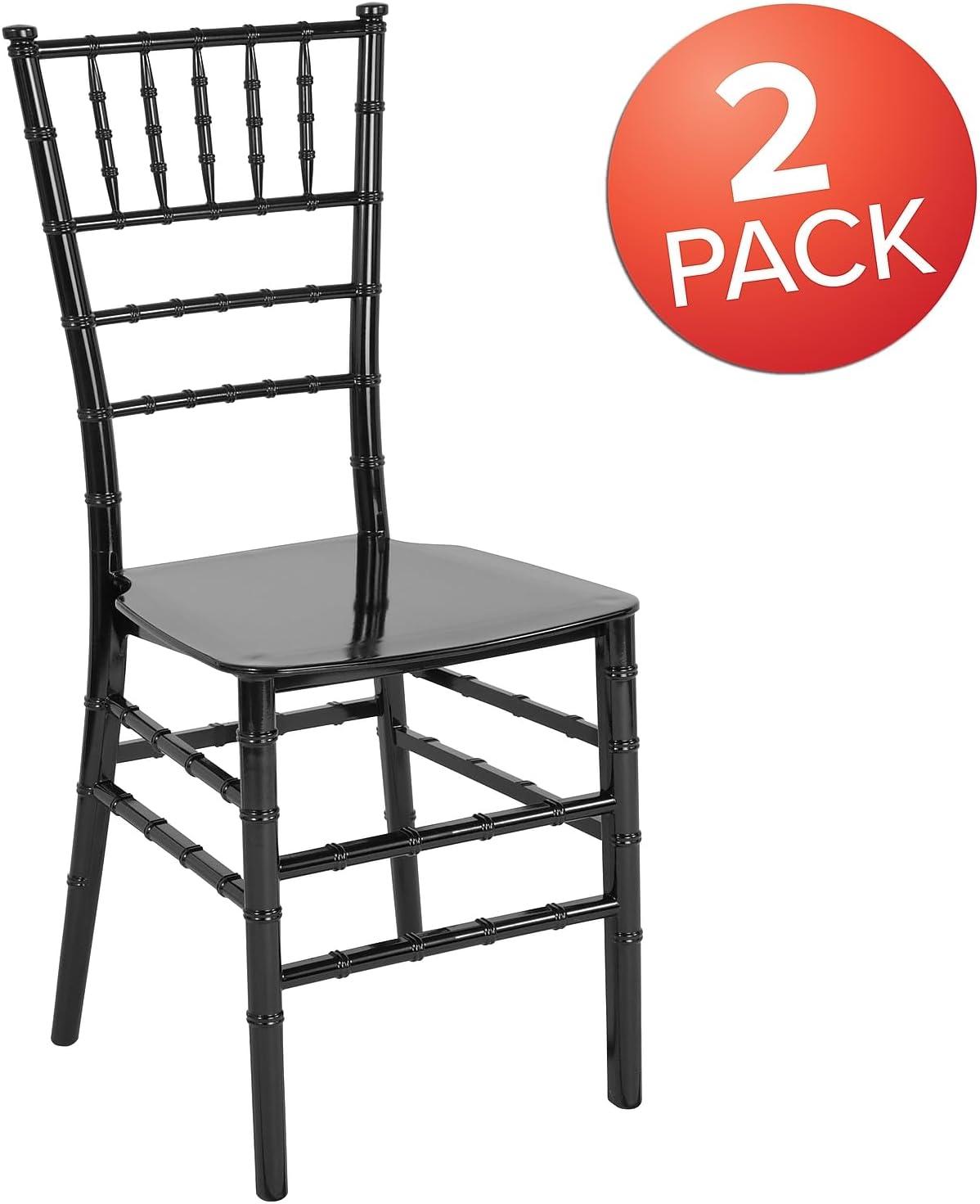 Flash Furniture 2 Pk. HERCULES Series Mahogany Resin Stacking Chiavari Chair